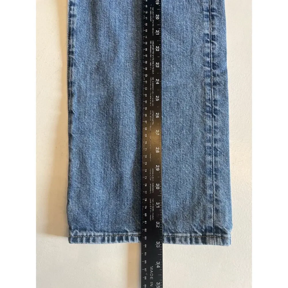 Men's AE American Eagle Blue Jeans Relaxed Straight Size 36x34 Faded Mid Rise